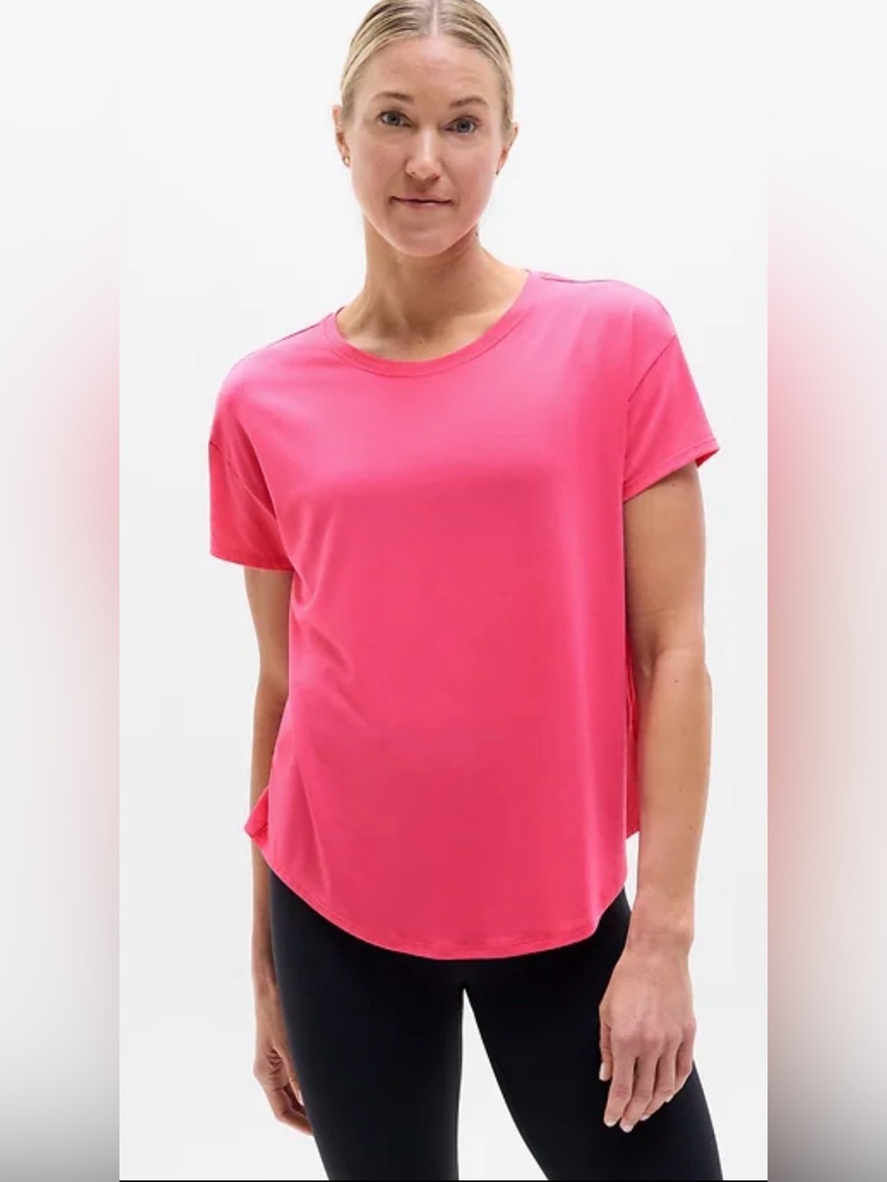 NWT Athleta With Ease Tee. Dragonfruit pink 1X. See notes